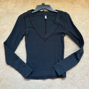 Black Free People Long Sleeve Top